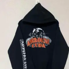 即完売 スウェットパーカー バックプリント 古着 AIRBORNE CUDA M