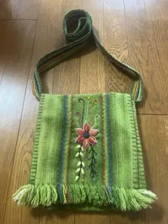 手織り風 刺繍 ショルダーバッグ 斜め掛けバック
