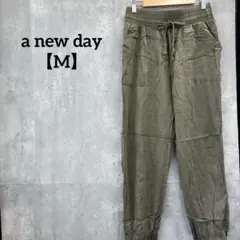 a new day【M】オリーブ ジョガーパンツ ウエストゴム サイドポケット