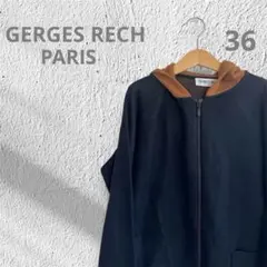 ジョルジュ・レッシュ フード付き　ジップアップジャケット 黒　36 M