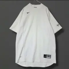 2【NIKE】y2k 00s ロゴ刺繍 白 ベースボール Tシャツ L 野球