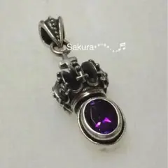 BONITA❁︎シルバーu0026アメジスト❁︎クラウン❁︎ペンダントトップ ボニータ