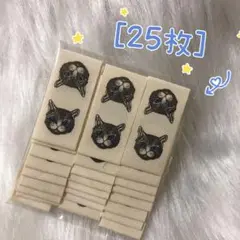 289 ブルーアイズキャット　挟みタグ　布タグ＊25枚　ピスネーム　コットン