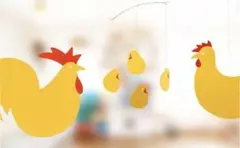 【美品】Flensted Mobilesフレンステッドモビール/ニワトリの親子