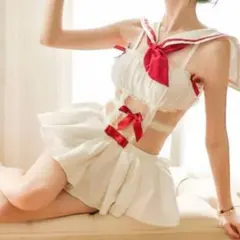 セーラー服 セクシー ランジェリー 襟 リボン 靴下 セット プリーツスカート