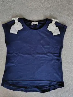 Tシャツ 肩リボン付き
