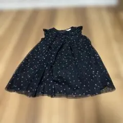 H&M ノースリーブ ワンピース 122cm 黒 星柄