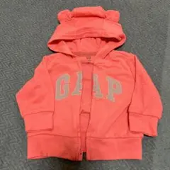 GAP コーラルピンク フード付きトレーナー 0-3ヶ月