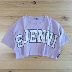 しまむら シスタージェニィ 150 クロップド ワイド Tシャツ ラベンダー