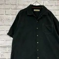 半袖シルクシャツ！アロハ　トミーバハマブラックL 731