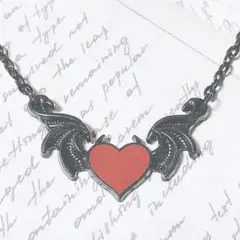 地雷 黒さきゅばすハートネックレス Gothic 稀少 y2k
