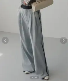 ADAM ET ROPE ドレスデニムパンツ ライトブルー