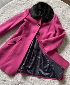 【新品】To b. by agnes b. ラビットファーコート ピンク 星柄