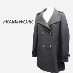 【FRAMeWORK】カシミヤブレンドウールPコート アウター ネイビー M