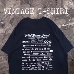 Tシャツ　企業ロゴ　くま　アニマル　WILD GAME ネイビー