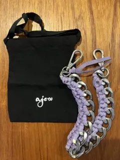 エジュー　 Tie chain shoulder / purple 美品