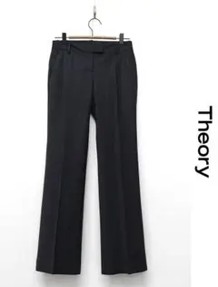 P400/Theory フレアパンツ スラックス ストライプ ストレッチ 0 紺