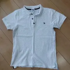 ホワイト ドット柄 ポロシャツ