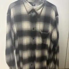 美品 ユニクロ ネルシャツ 黒白チェック XL 男女兼用