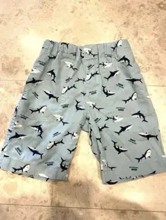 サメ柄 水色 ハーフパンツ