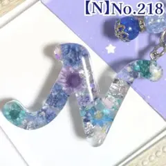 レジン　イニシャルキーホルダー　N　No.218