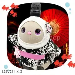 ラボット LOVOT ハンドメイド服 薄紫花柄 浴衣風ワンピース ラボット LOVOT ハンドメイド服 水色花柄 浴衣風ワンピース