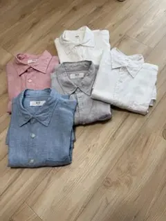 【美品・未使用品】UNIQLOプレミアムリネン長袖シャツ 5枚セット　XS
