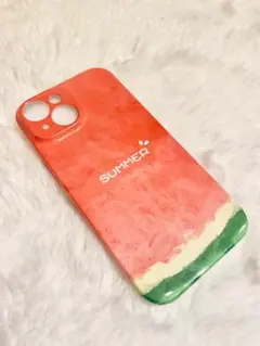 iPhone13 新品未使用 SUMMER スイカデザイン iPhoneケース