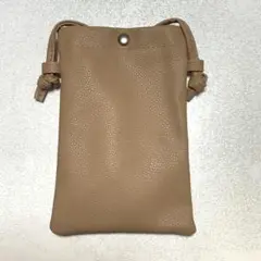 ベージュ 合成皮革 ショルダーバッグ