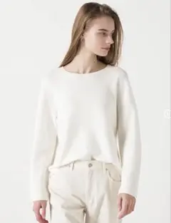 3Dコットンクルーネックセーター　ユニクロ　UNIQLO S【新品未使用】