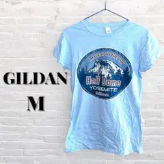 即日発送!!GILDANHalfDomeYosemite 【M】水色半袖Tシャツ