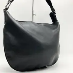 【美品】GUCCI オールレザー ホーボー ショルダーバッグハーフムーン 黒