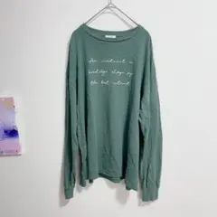 ローリーズファーム　ロンT 長袖プルオーバー ロゴTシャツ　くすみカラー　緑