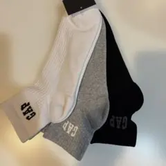 【GAP】靴下ロゴ 3足セット キッズ 子供 男の子 23センチ〜25センチ