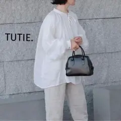 TUTIE.ツチエ　ラミーツイル2WAYギャザーブラウス　プルオーバー　ホワイト