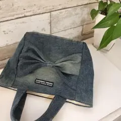 大きなリボンがかわいい♡デニムリメイクバッグ