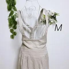 オールインワン M ミニ丈 ベージュ タイトスカート ストレッチ素材