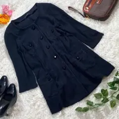 COMME CA ISM ノーカラージャケット オシャレボタン 羽織 L