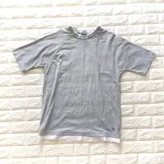 【匿名配送】OUT REEF《M》半袖Tシャツ　メンズ　重ね着風　グレー系