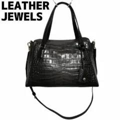LEATHER JEWELS ハンドバッグ ショルダーバッグ レザージュエルズ黒