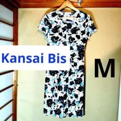 最終価格　Kansai Bis 花柄 半袖ひざ丈ワンピースMサイズ