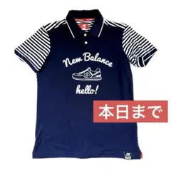 【ニューバランス】半袖ポロシャツ ゴルフ ネイビー×ホワイト ボーダー 4
