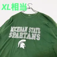 【XL相当】SPARTANSスパルタンズ カレッジTシャツ グリーン