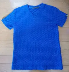 CALL&RESPONSE 青 Vネック Tシャツ