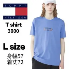【ほぼ未使用】TOMMY HILFIGER トラックロゴTシャツ L ブルー　夏
