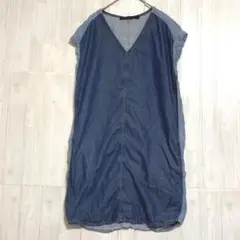 オールセインツ　バイカラーデニムミニワンピ　チュニック　【ALLSAINTS】