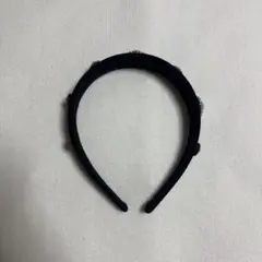 ブラックベルベットヘアバンド・カチューシャ