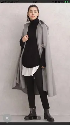 ポンチョ形コート グレー 38size