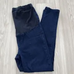マタニティ ハイウエストパンツ ダークブルー