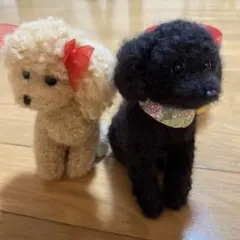 羊毛フェルト犬のぬいぐるみ 2体セット